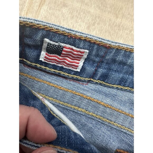 True Religion Holly Jeans Sz 30 Cropped Light Wash Low Rise 8” - Picture 4 of 7